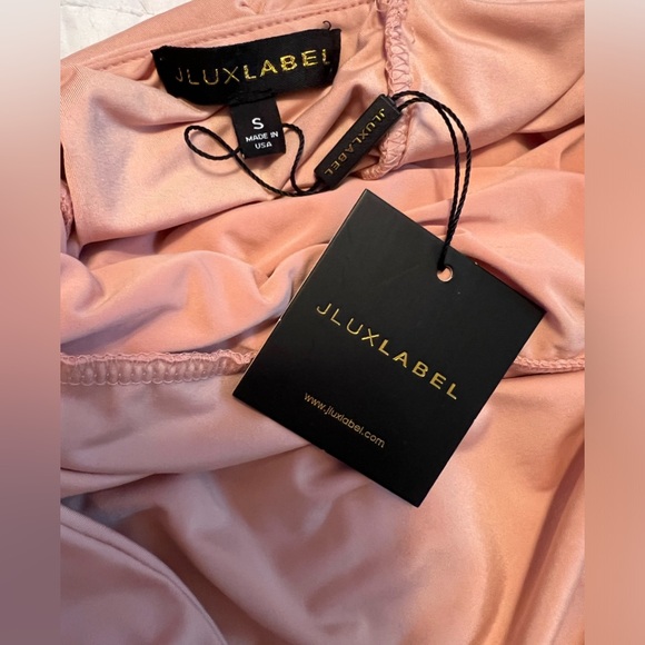 JLUXLABEL ‘Blush February Gold Clasped Halter Dress’ - Picture 8 of 8